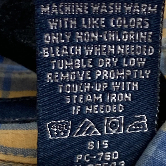 Izod Preppy Saltwater Short Sleeve Business Button Down Plaid Shirt Size M - Picture 6 of 7